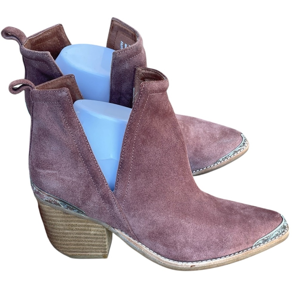 Jeffrey Campbell Cromwell Western Booties, Tan Suede,‎ Size 8, EUC